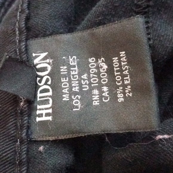 Hudson - Men's - Black - Five Pocket - Straight Leg Jeans - W38XL35 - Picture 9 of 10